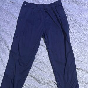 Navy Blue Snap Button Track Pants